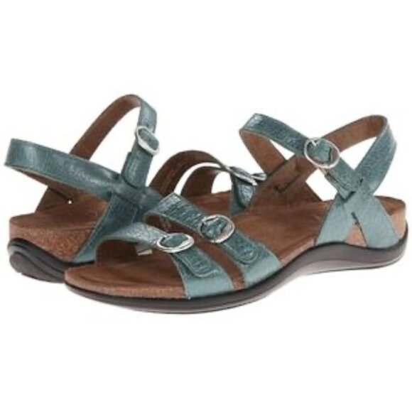 Dansko Womens Size 39 Leather Sandals Light Metallic Green - Picture 1 of 10